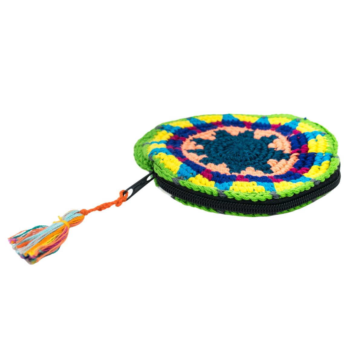 Moon Crochet Hacky Sack Knit Multicolor Handmade Coin Purse