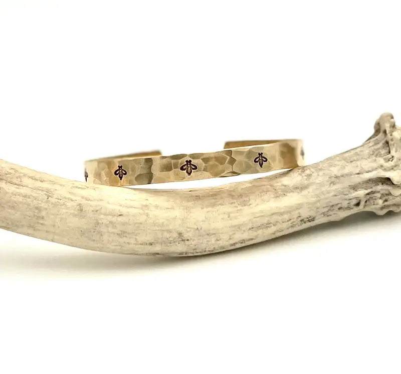 Handmade Honeybee Cuff: Gold