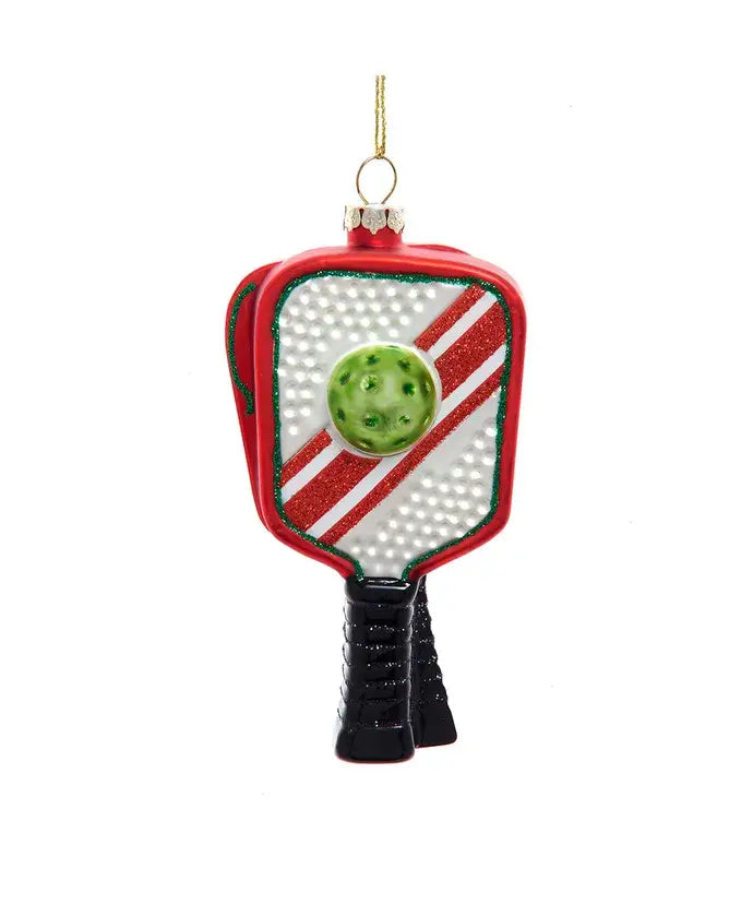 4.75" Glass Pickleball Paddle Ornament