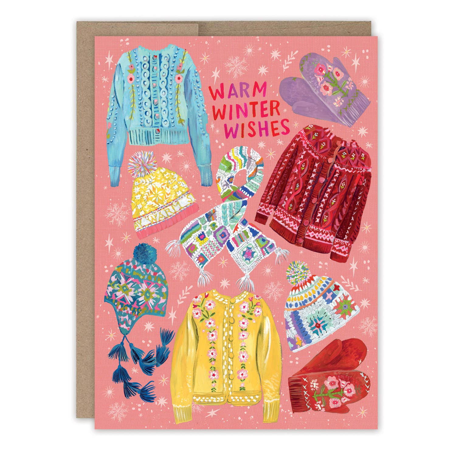 Cozy Sweaters Warm Wishes Holiday Card