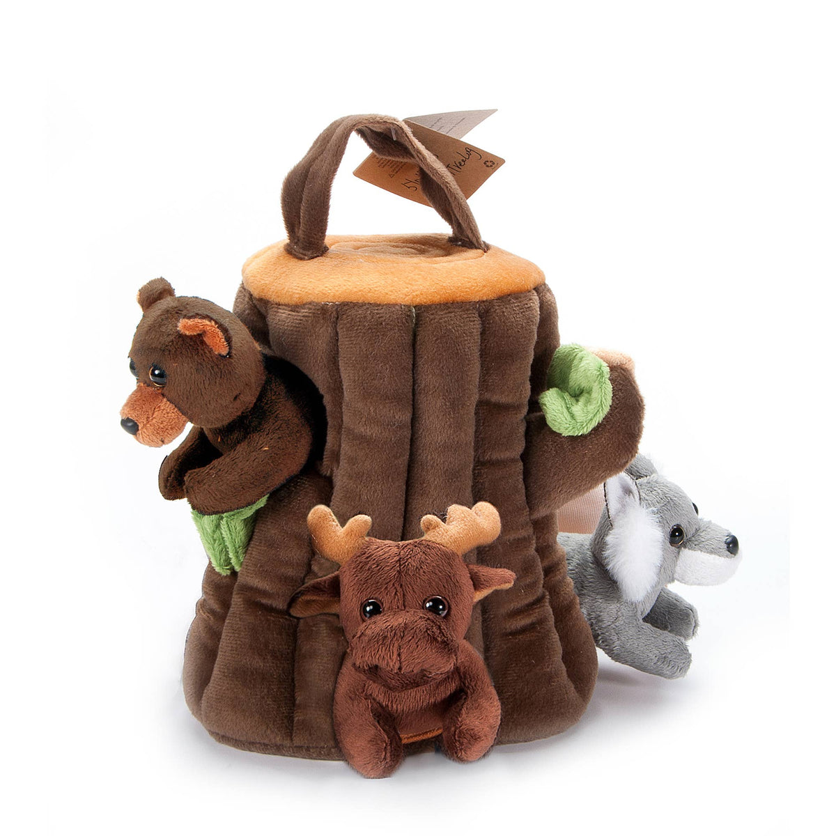 Nesting Tree Stump Brown Bear, Moose, Wolf
