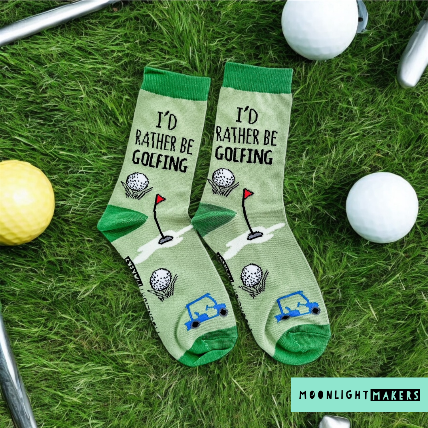 I'd Rather Be Golfing - Funny Unisex Socks - Golf Gift