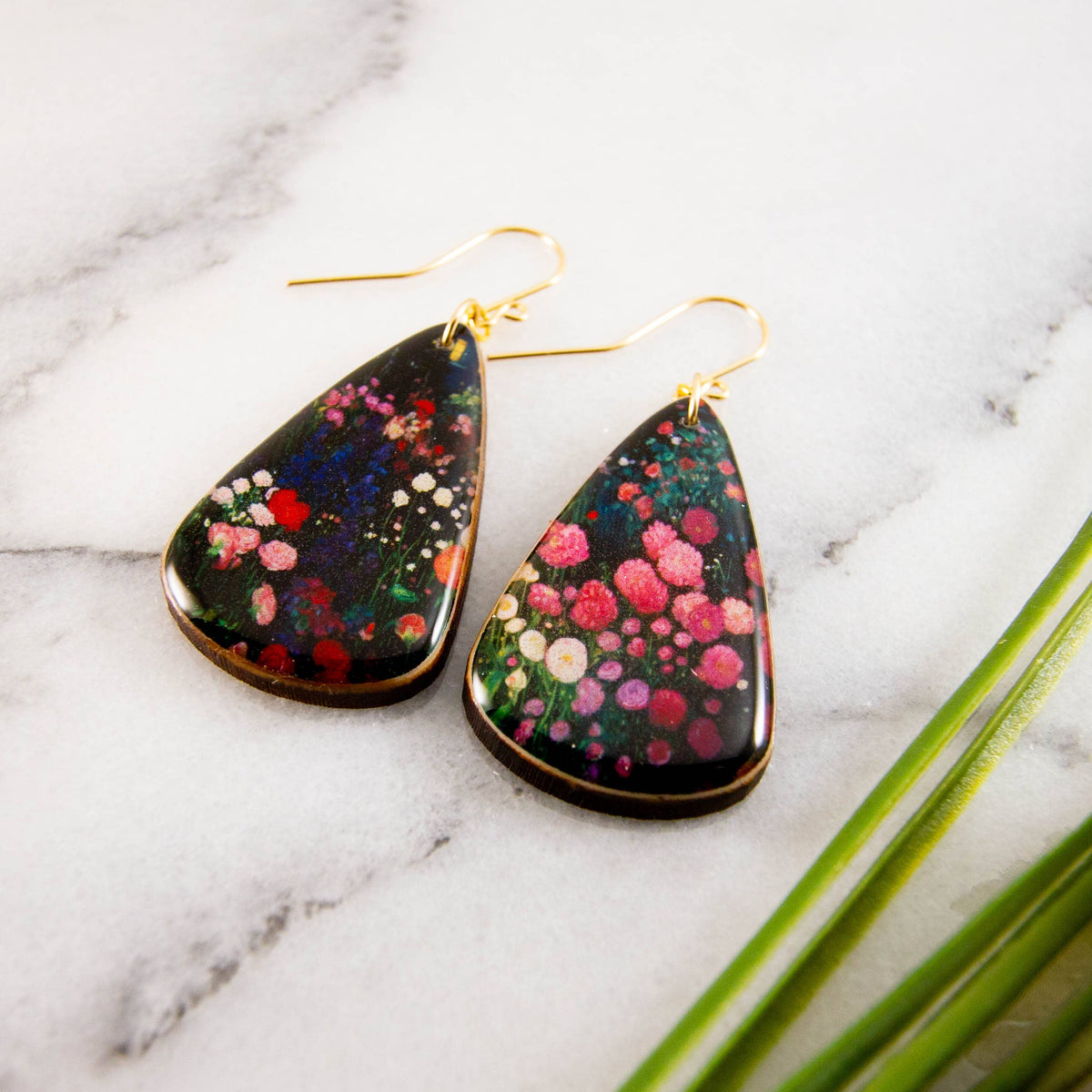 Midnight Garden Oversize Teardrop Earrings