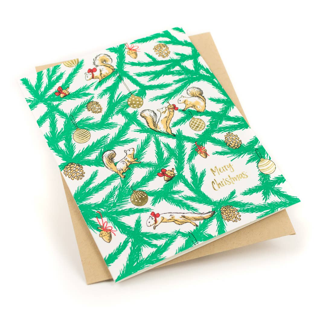 Holiday Squirrel Card: Single Card