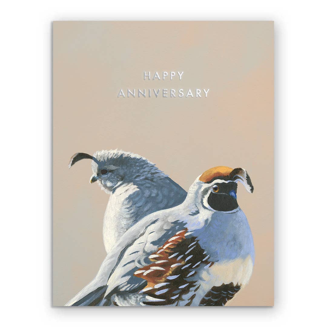 Quails Anniversary Greeting Card
