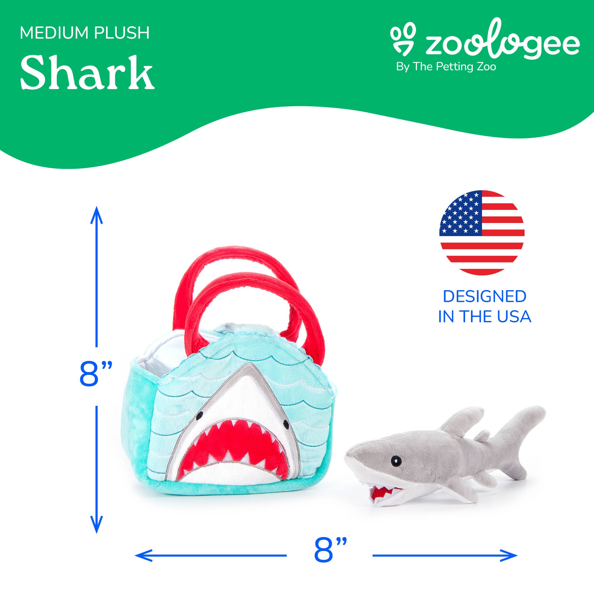 Plush Animal Set with Purse -  Shark