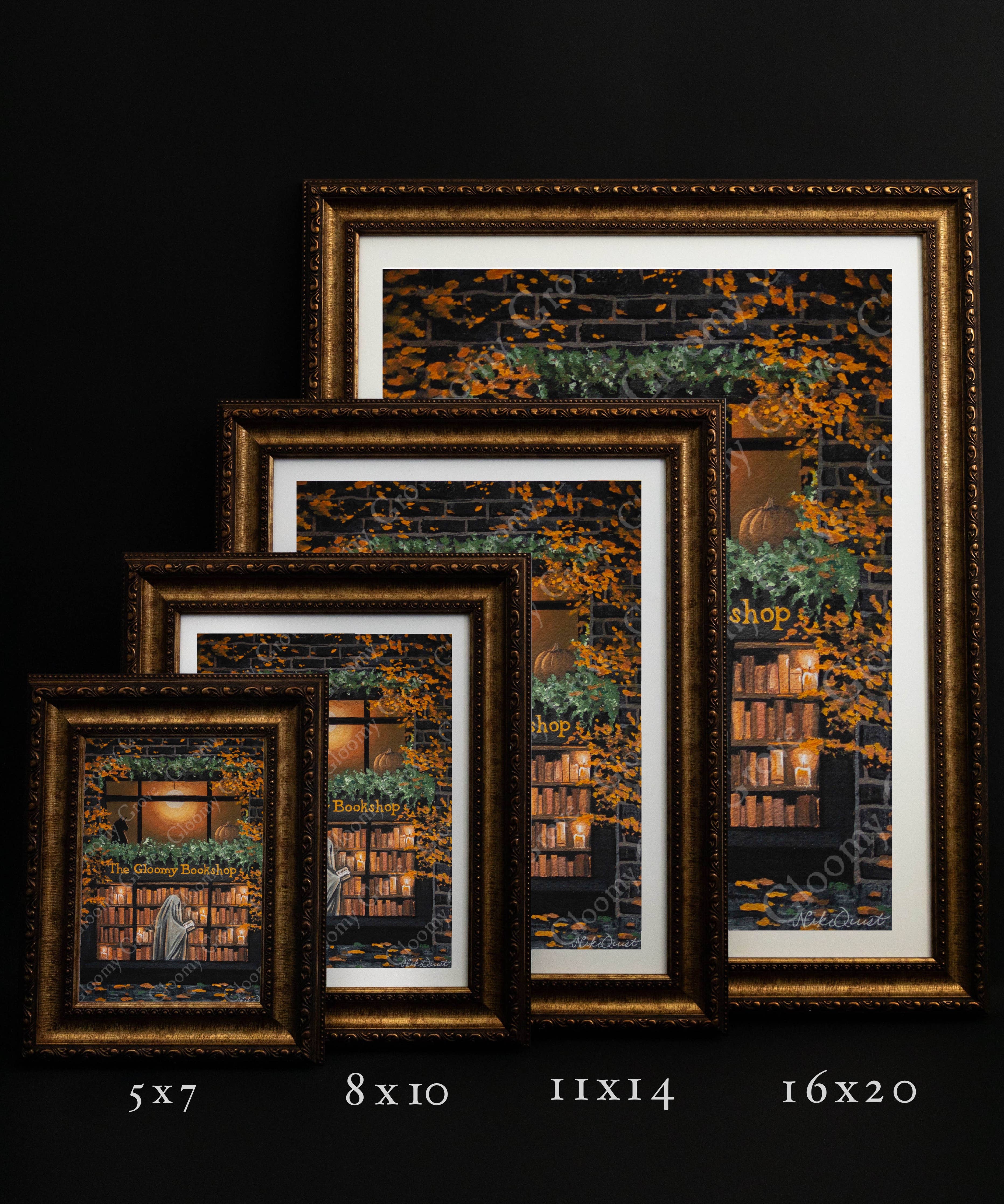 "The Gloomy Bookshop" | Fine Art Print: 8x10