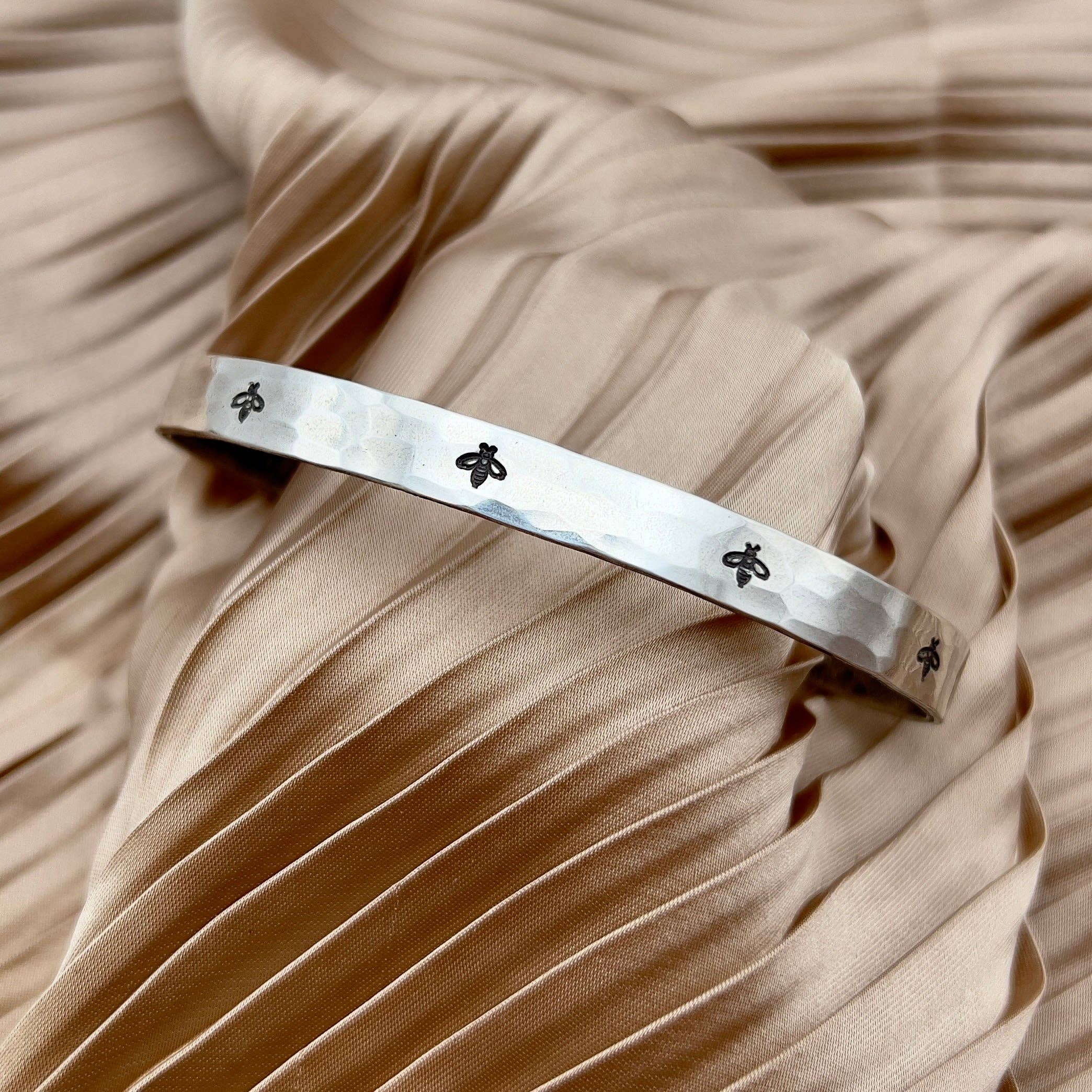Handmade Honeybee Cuff: Gold