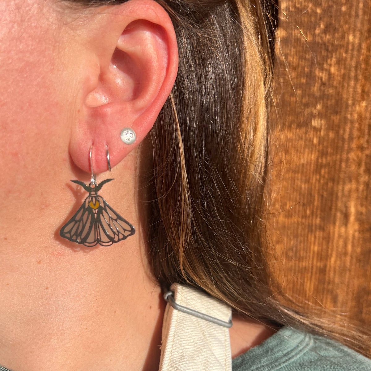 Luna Moth // stained glass resin earrings