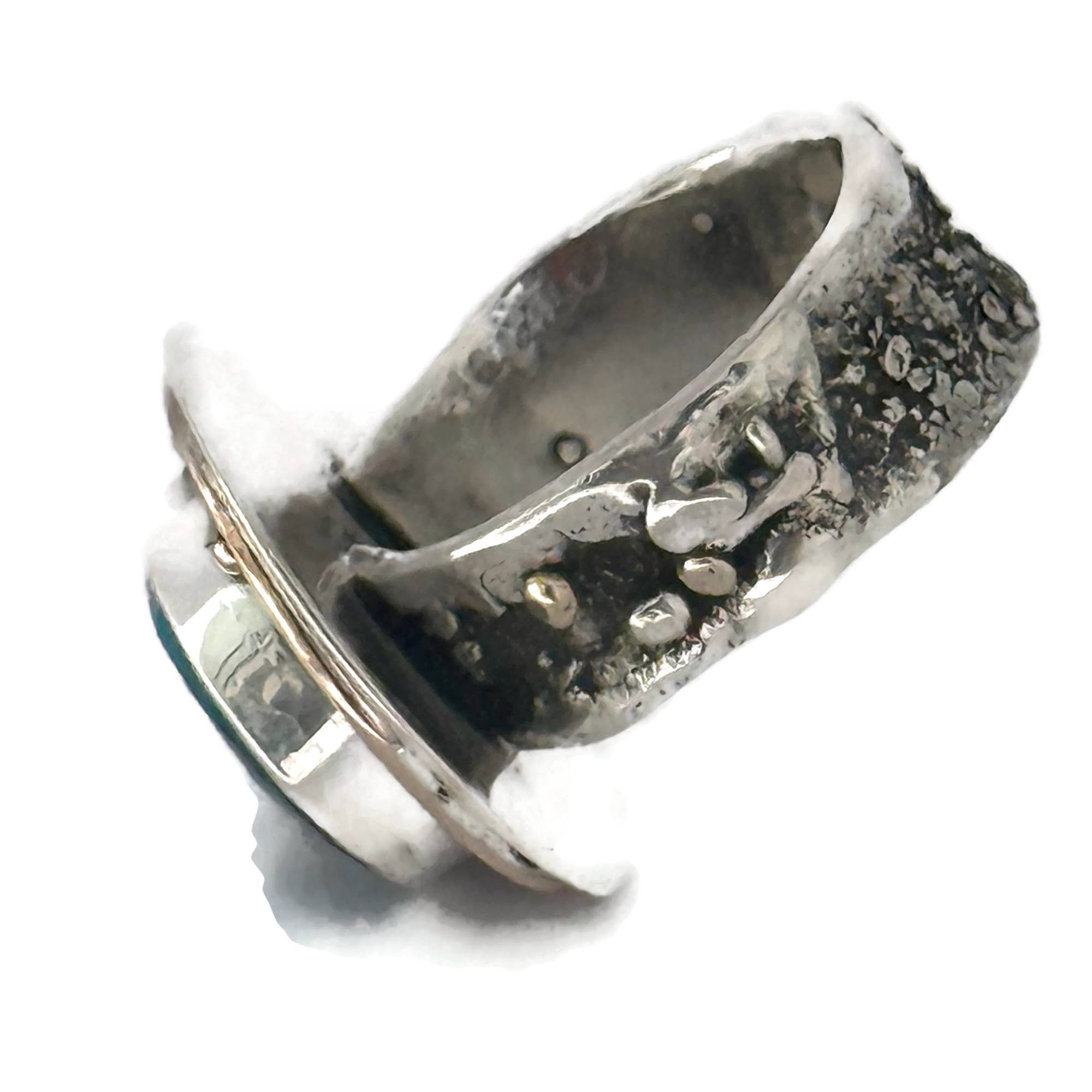 Peruvian Organic Opal Facet Ring with 14 k gold fill Accents: 8