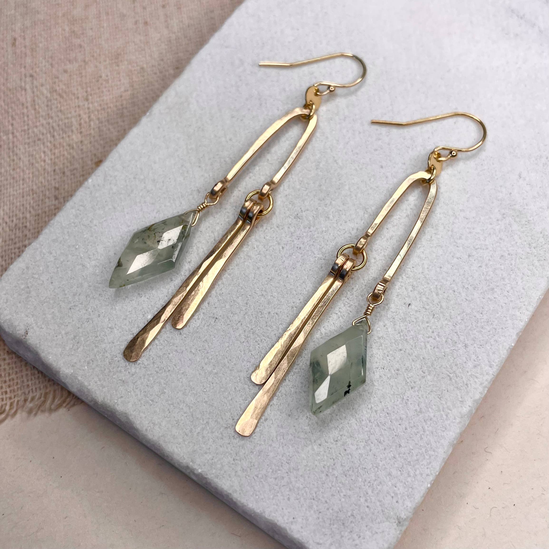 Diamond and Tine Earring: Gold Filled / Amethyst
