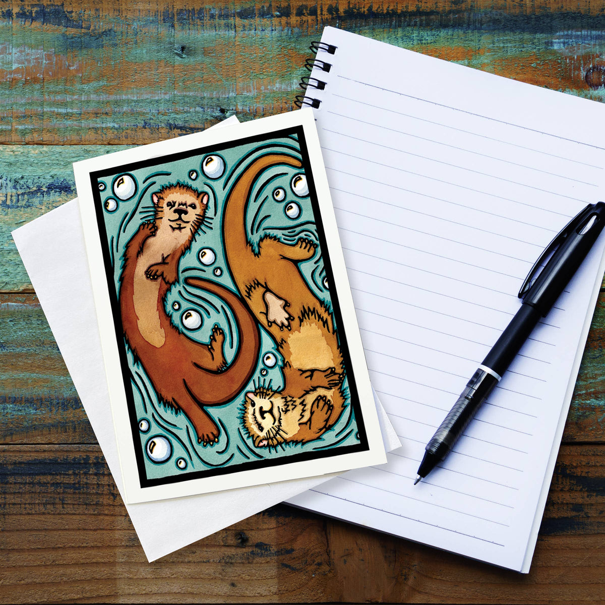 Greeting Card Otters
