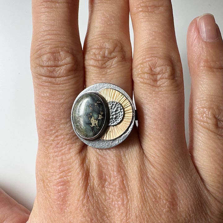 Turtle Back Variscite Meadow Ring