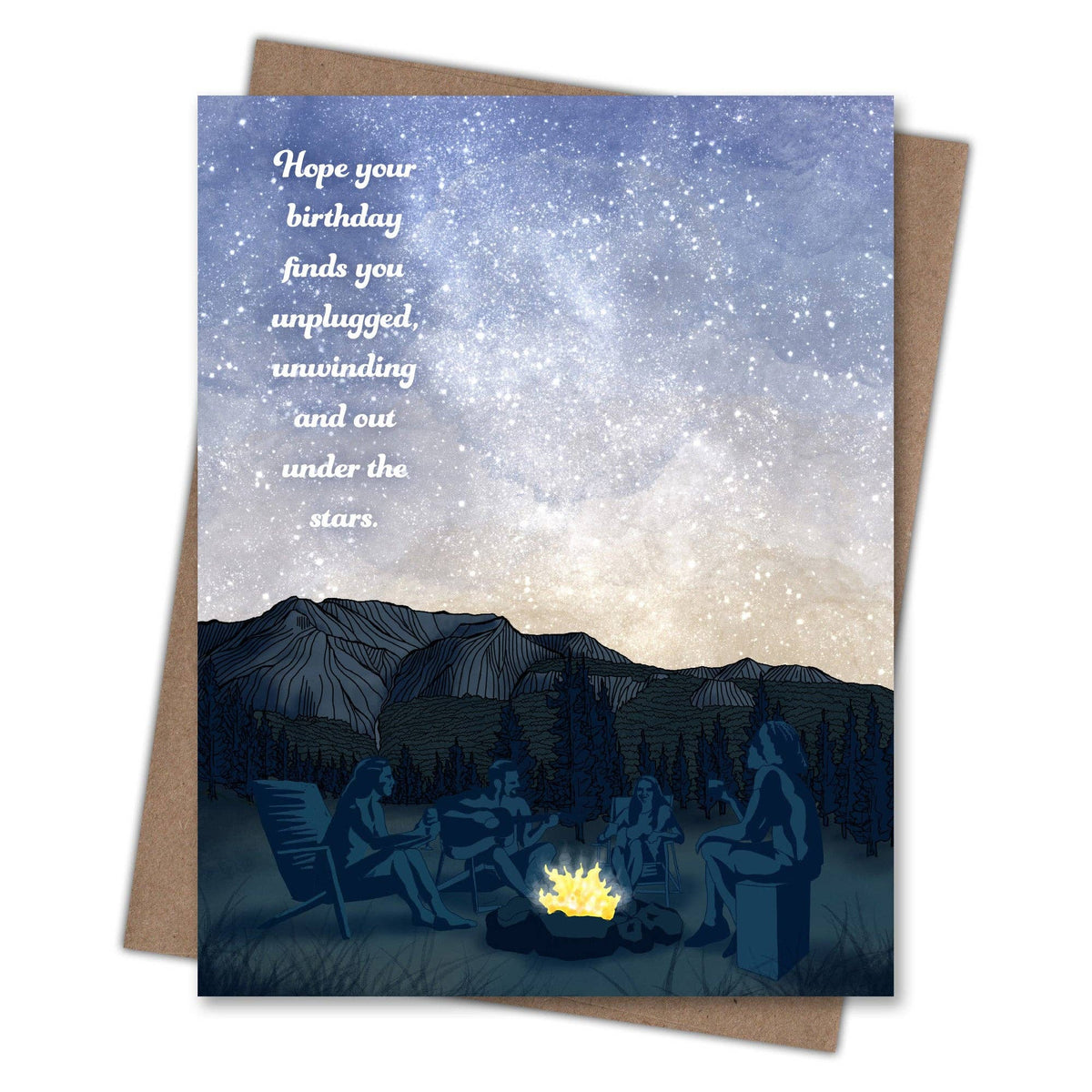 Unplugged - Recycled Birthday Card for Campers