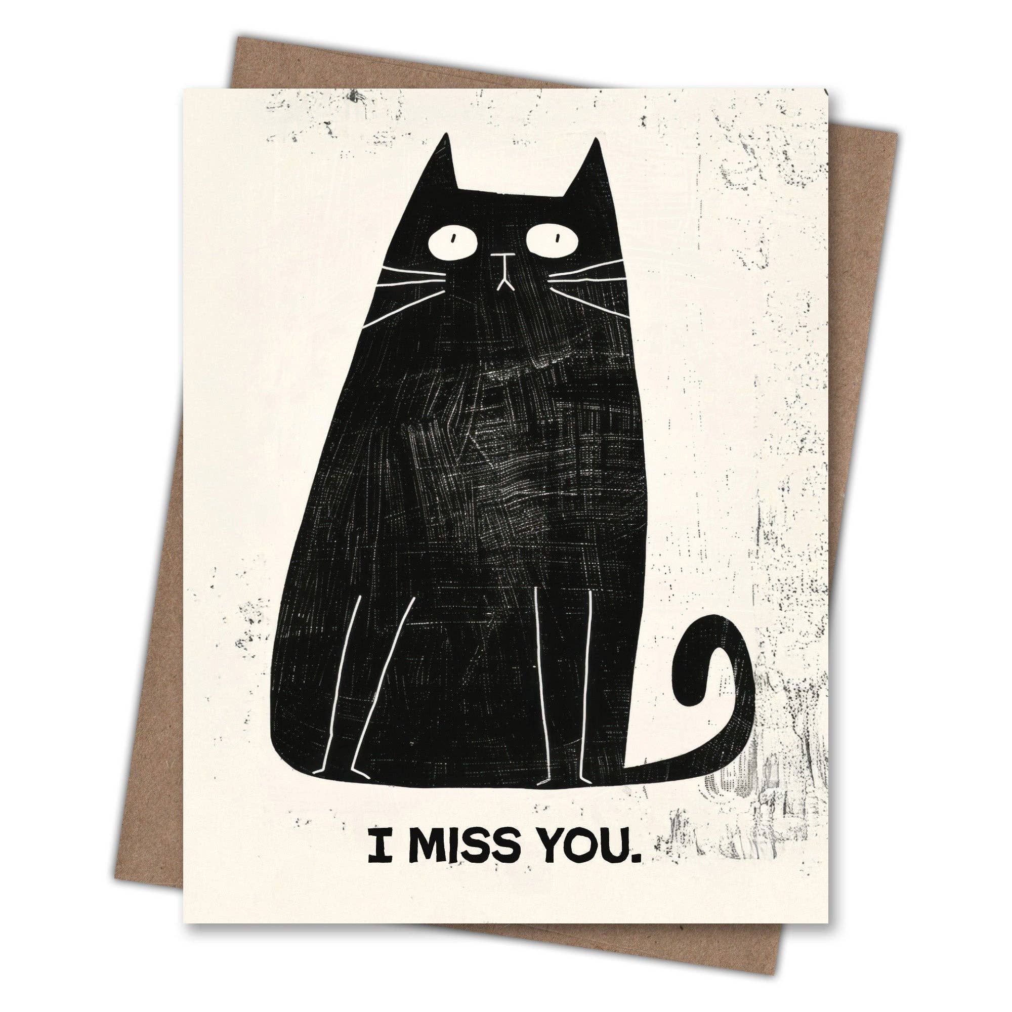 Sad Cat Miss You Card