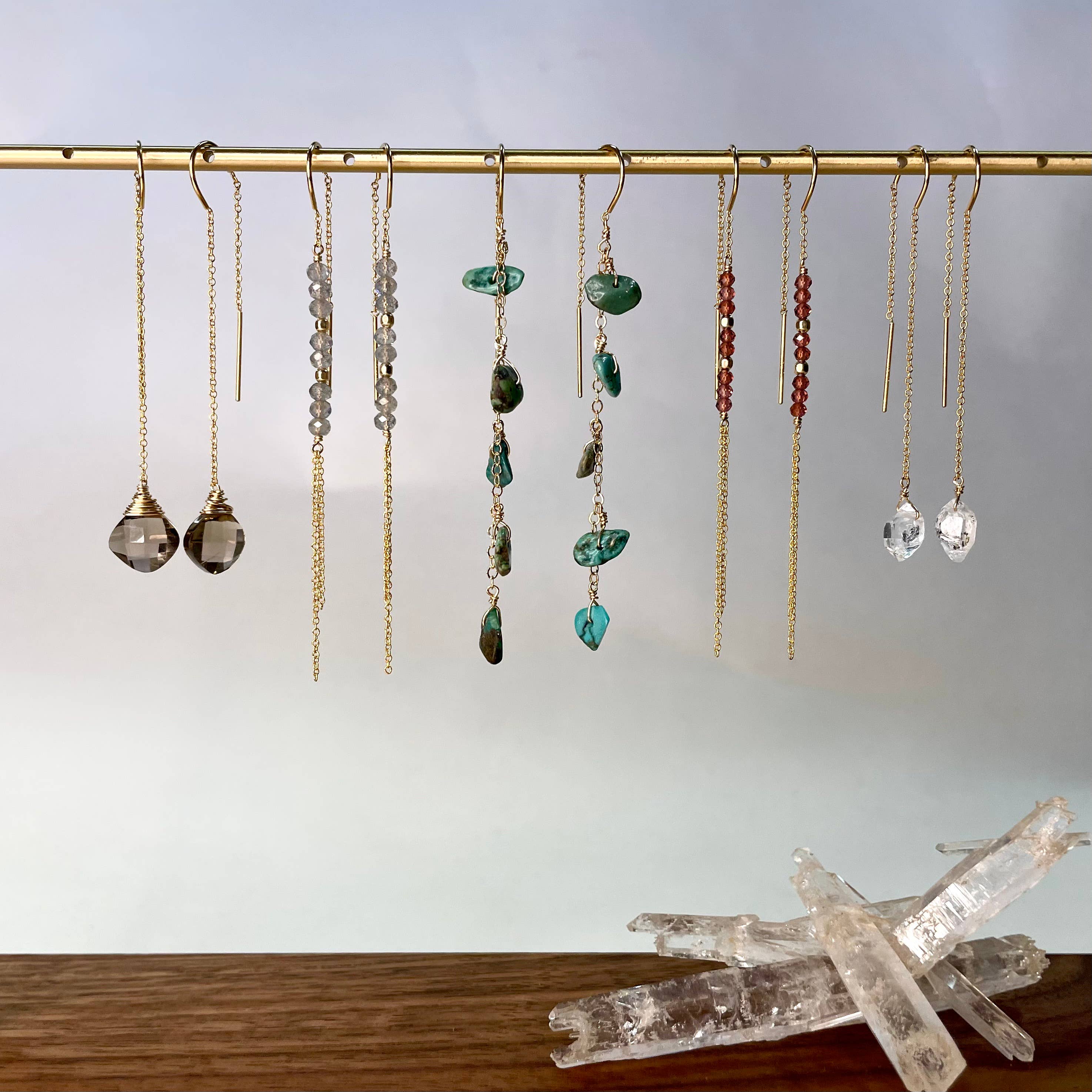 Stone Threader Earrings