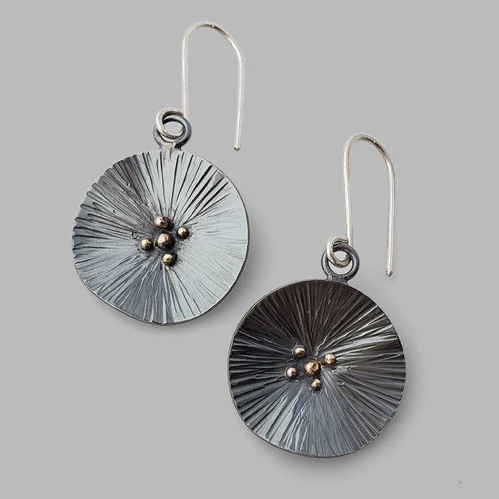 Organic mixed metal Poppy Earrings