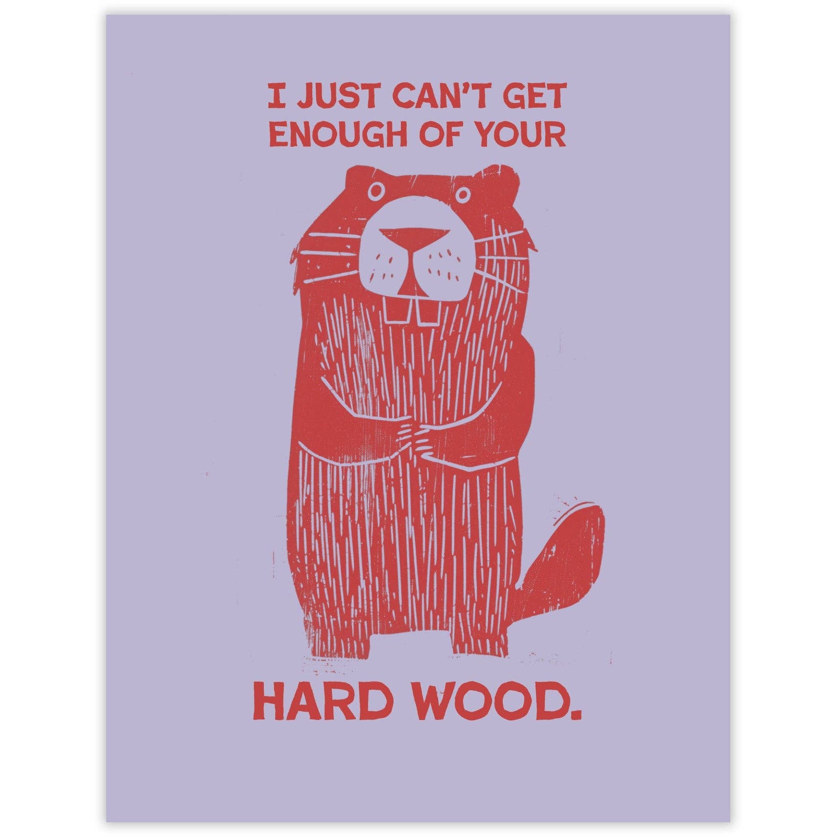 Beaver Wood Love Card