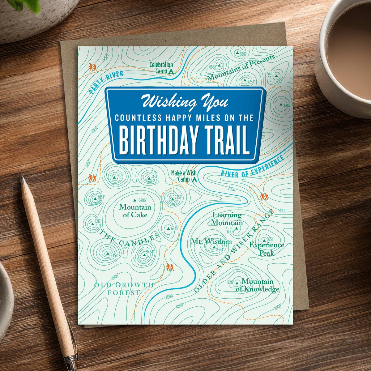 Birthday Trail - Recycled Birthday Card for Hikers