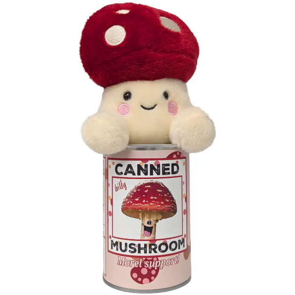 Canned Mushroom - Amanita Mushroom Plush Gift in Can w/Jokes: Pop Top Lid