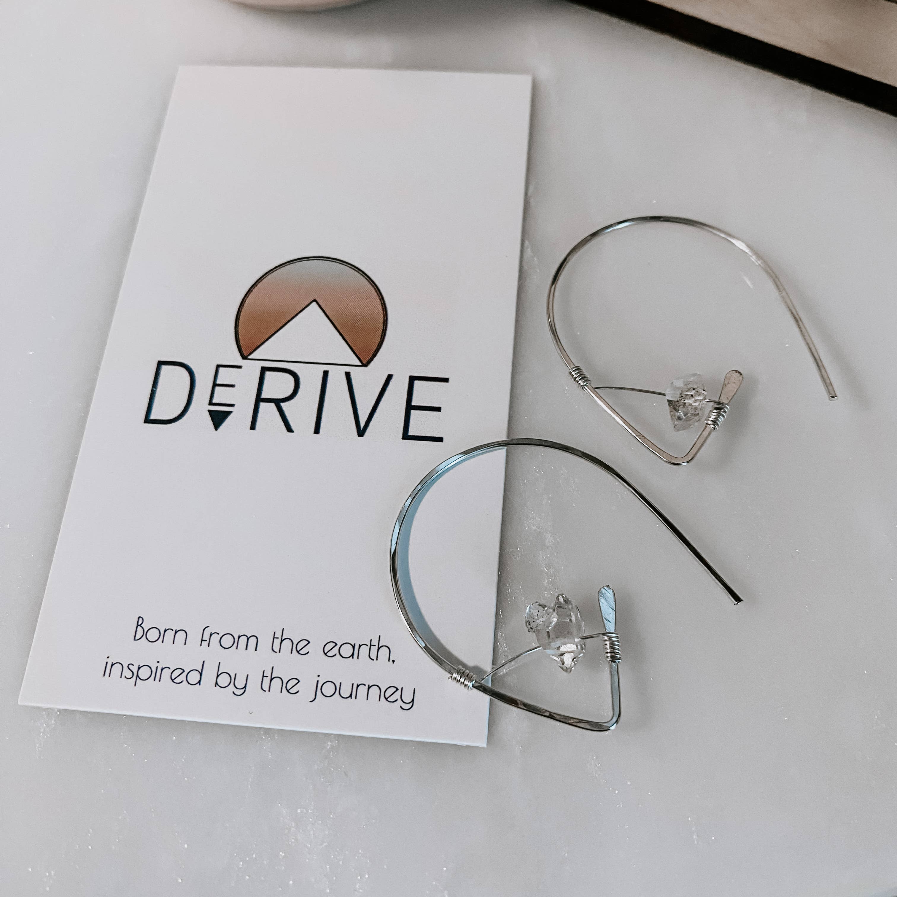 Herkimer Diamond Threader Earrings: 14k Gold Fill