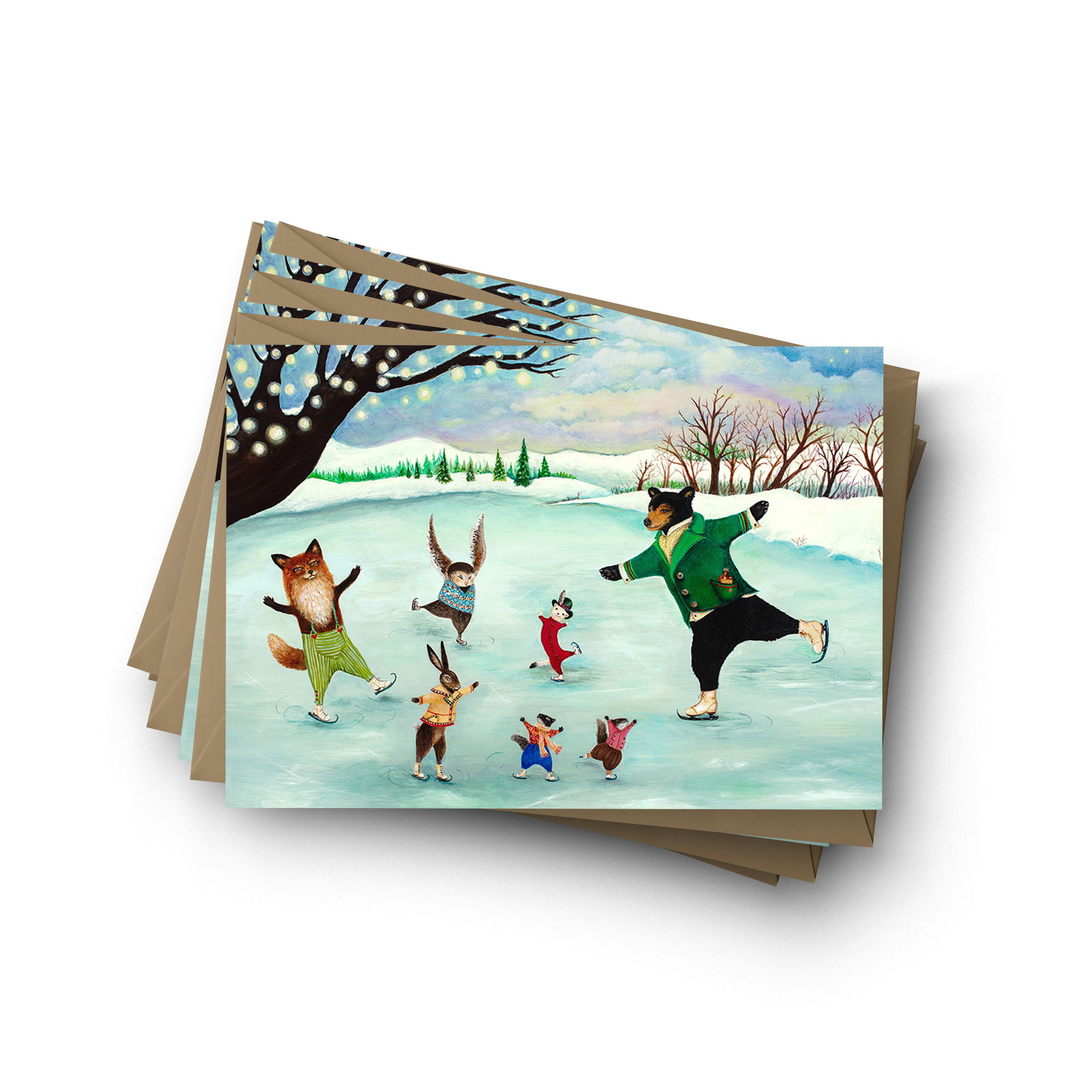 "A Wondrous Whirl" Boxed Holiday Christmas Cards / Sets of 6 or 12: Set of 6