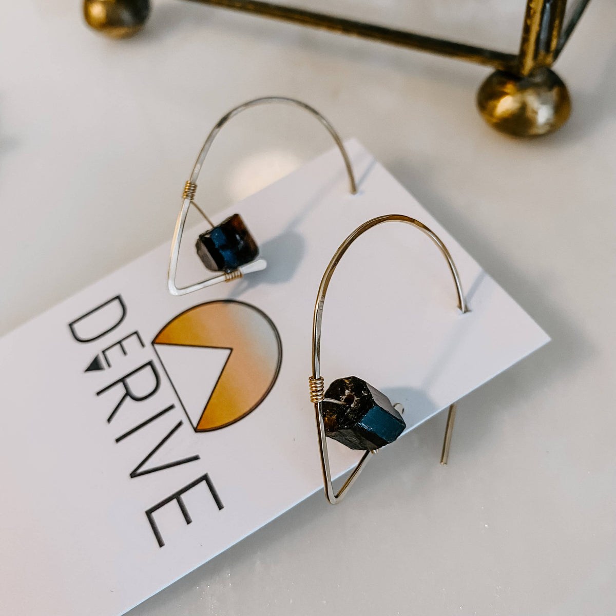 Tourmaline Threader Earrings: 14k Gold Fill
