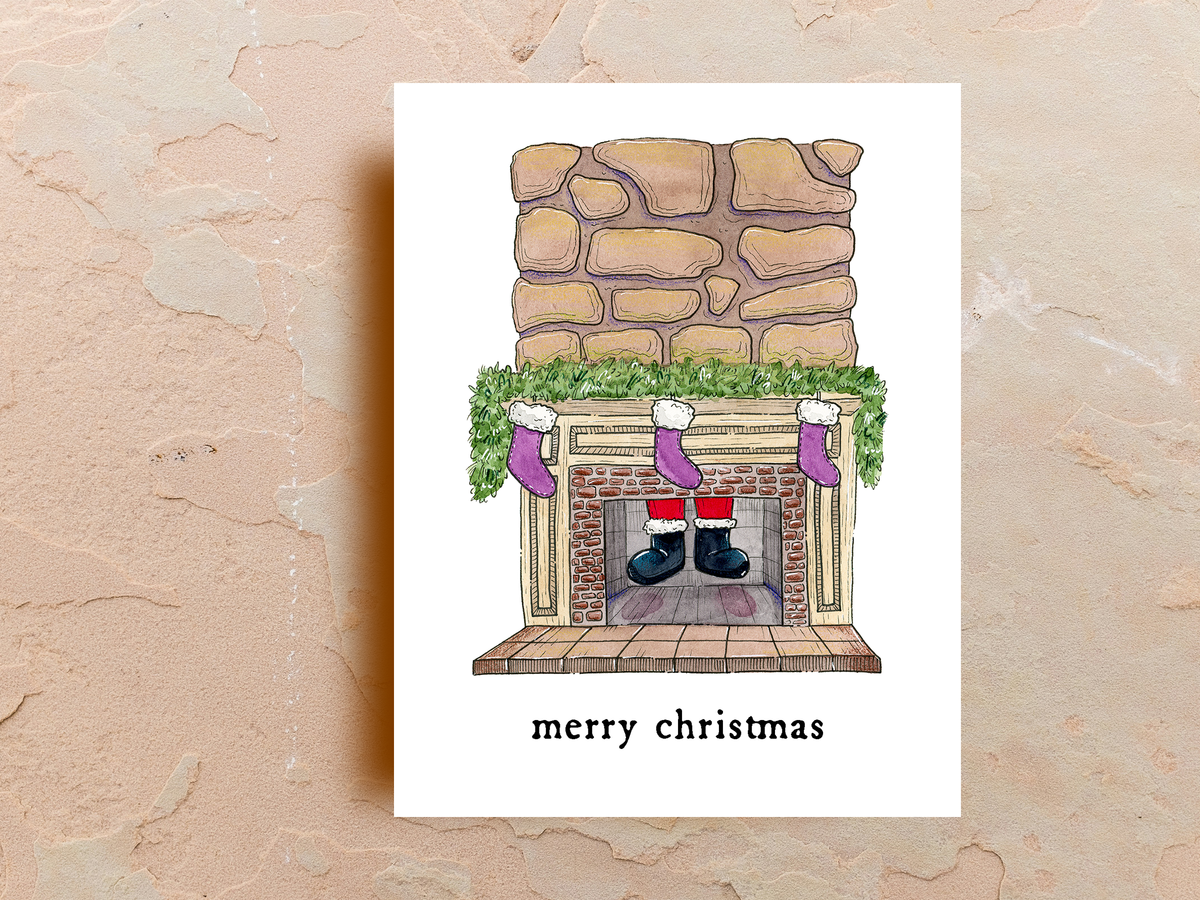 Christmas Fireplace - Greeting Card