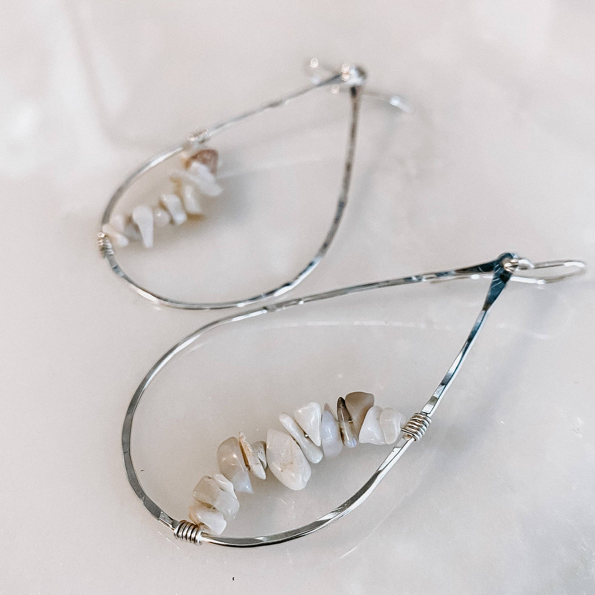 Opal Chip Teardrops: 14k Gold Fill
