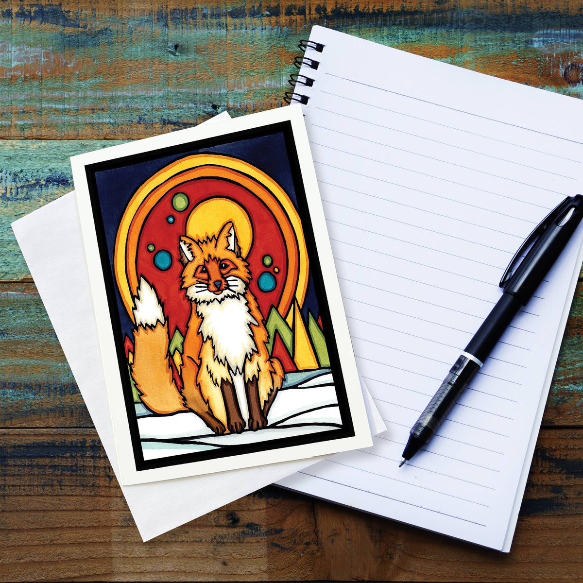 Greeting Card Fox in Forest