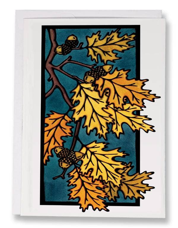 Greeting Card Oak Leaves