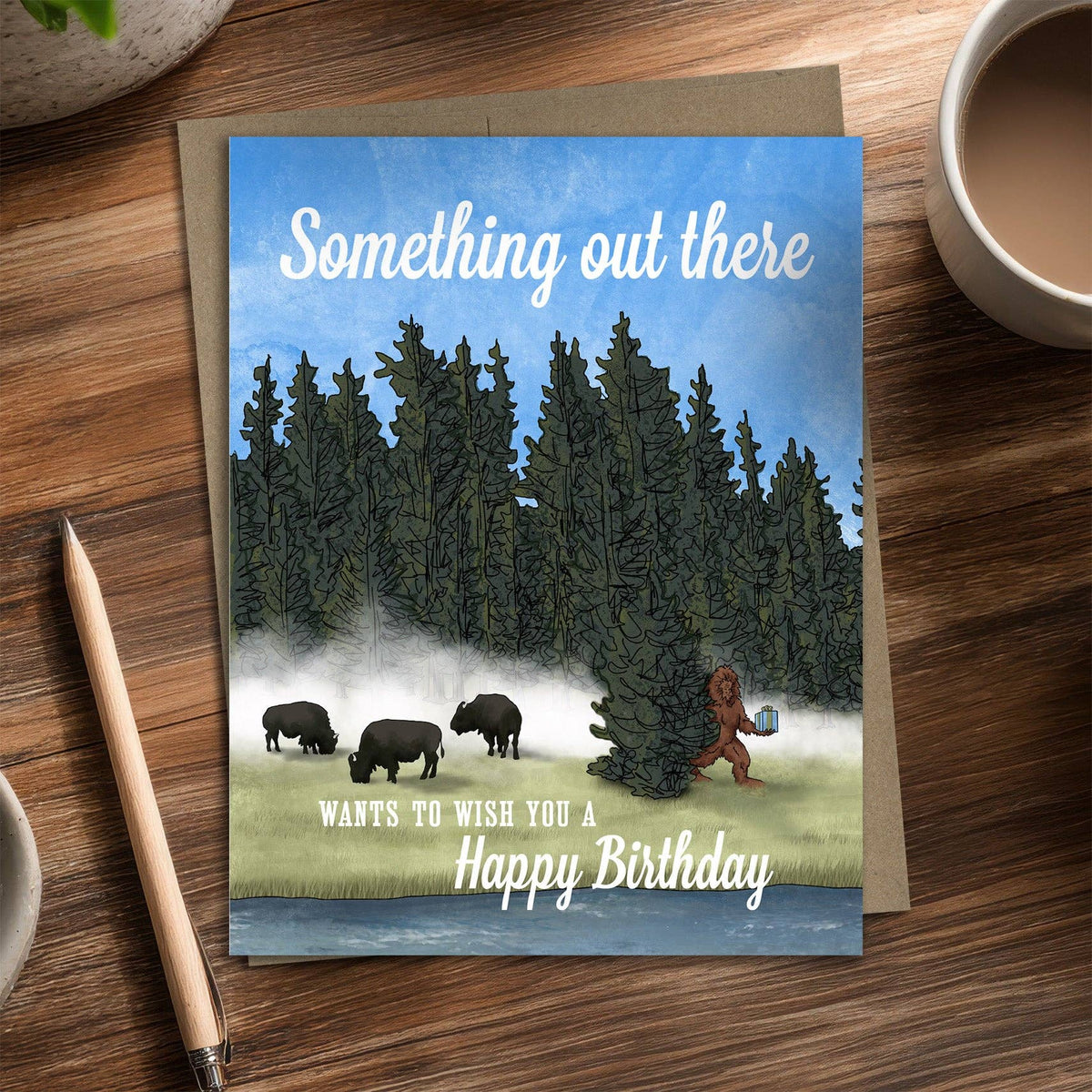 Sasquatch - Recycled Birthday Card for Outdoor Adventurers