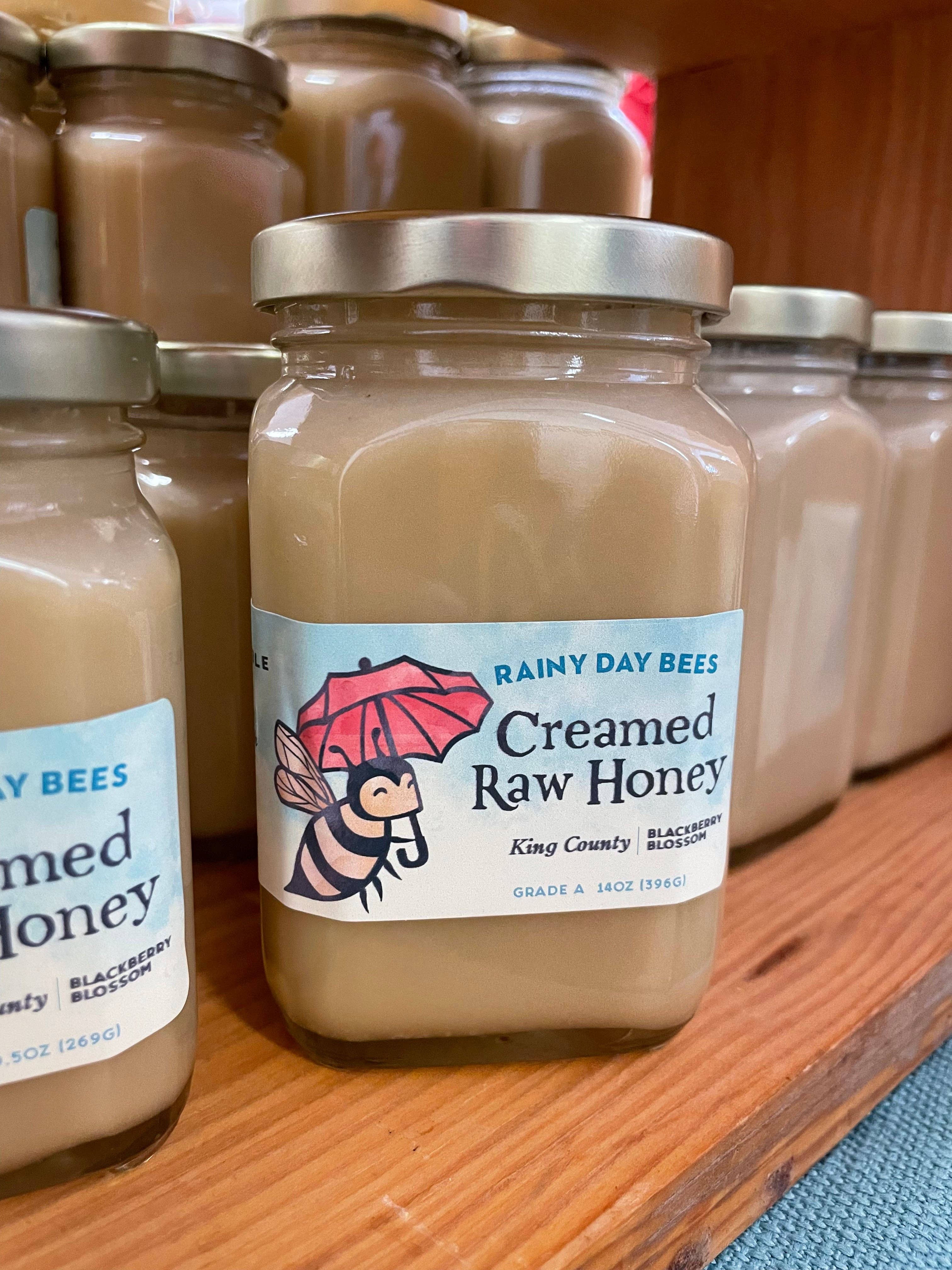 Pure Puget Sound Creamed Honey: 14 oz Jar / Whatcom County Raspberry Blossom