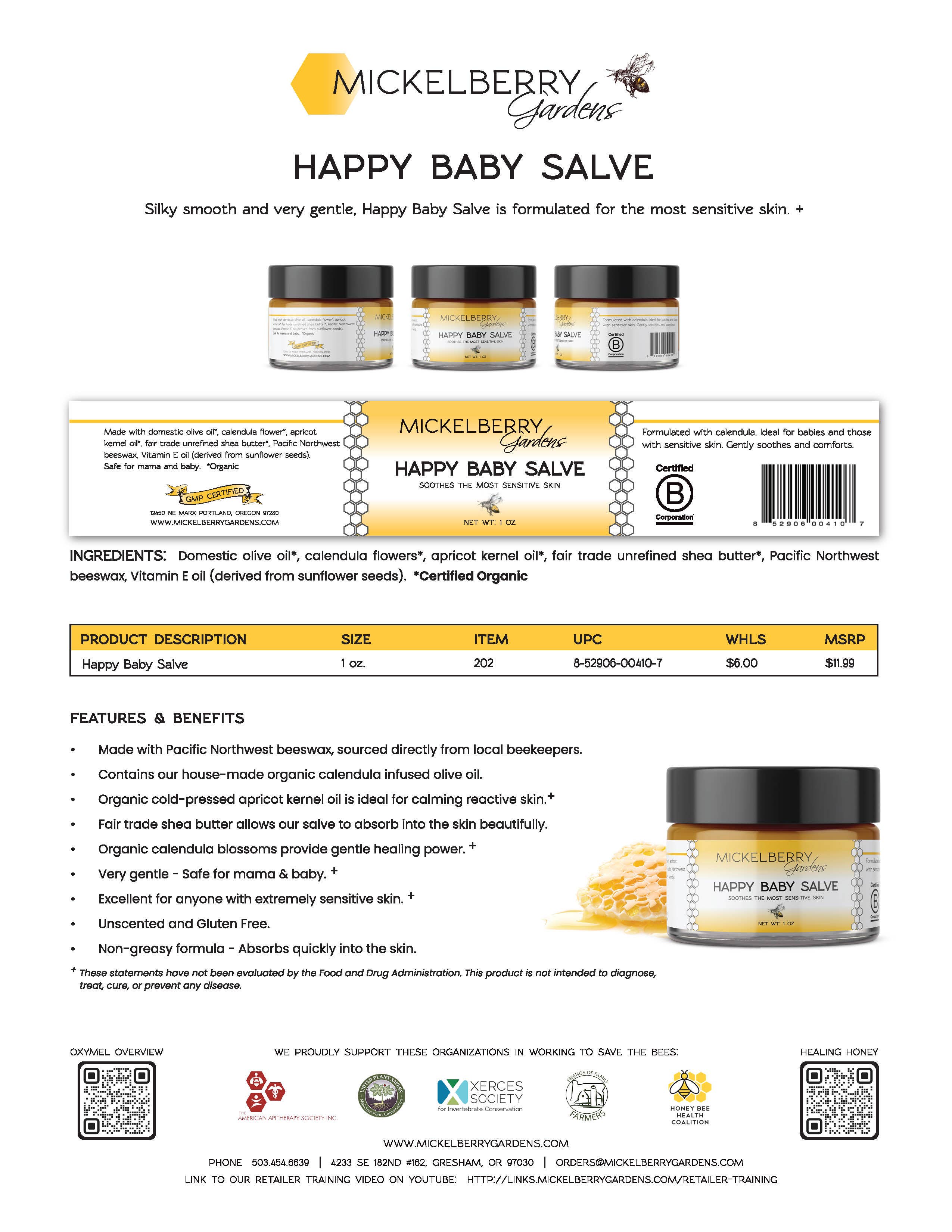 Happy Baby Salve — unscented for sensitive skin