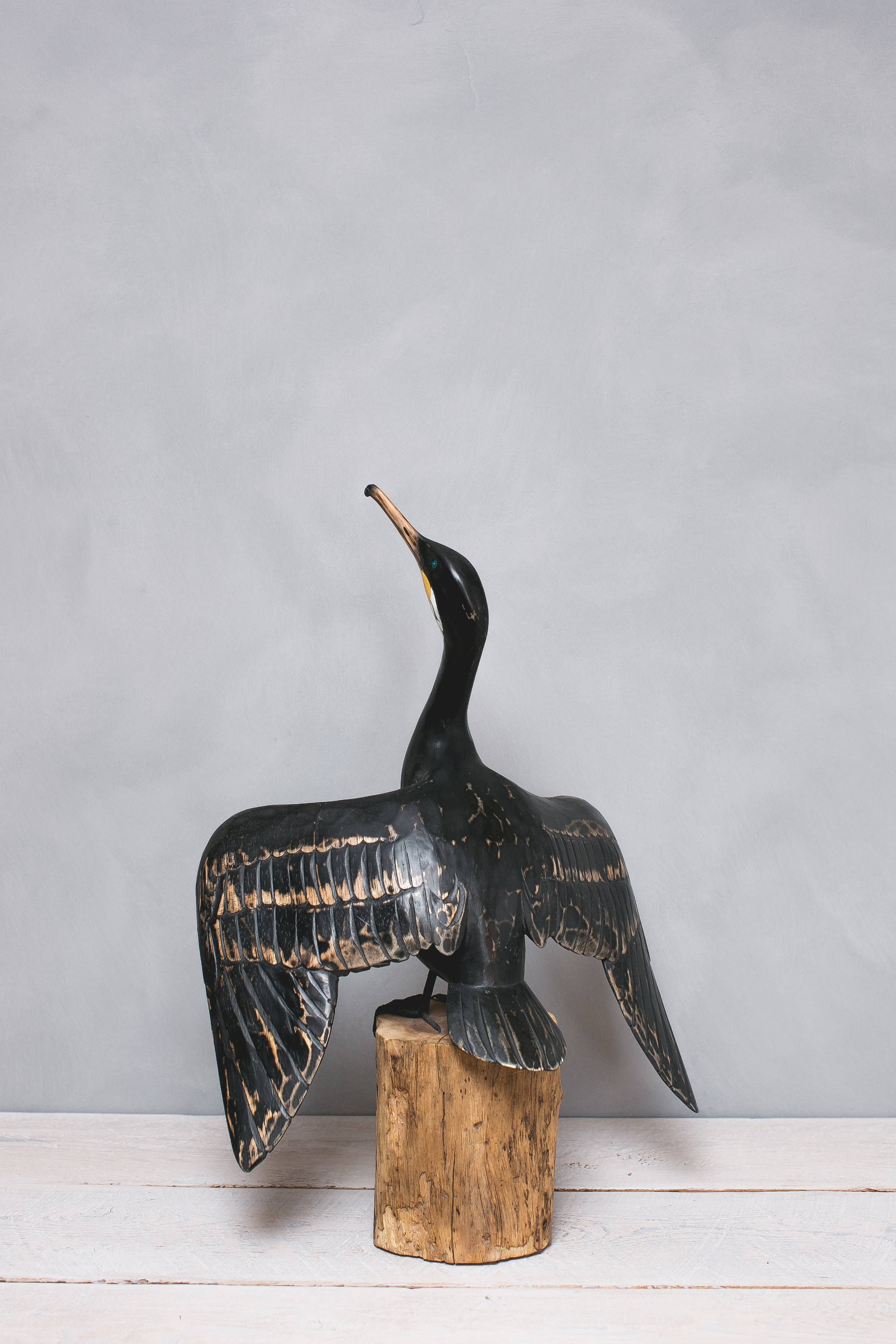Cormorant - High - 23"H  -Carved Wooden Ornament
