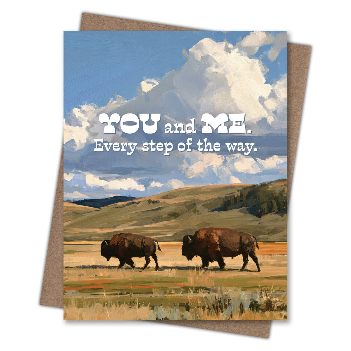 Every Step Bison Love - Recycled Love Card for Bison Lovers