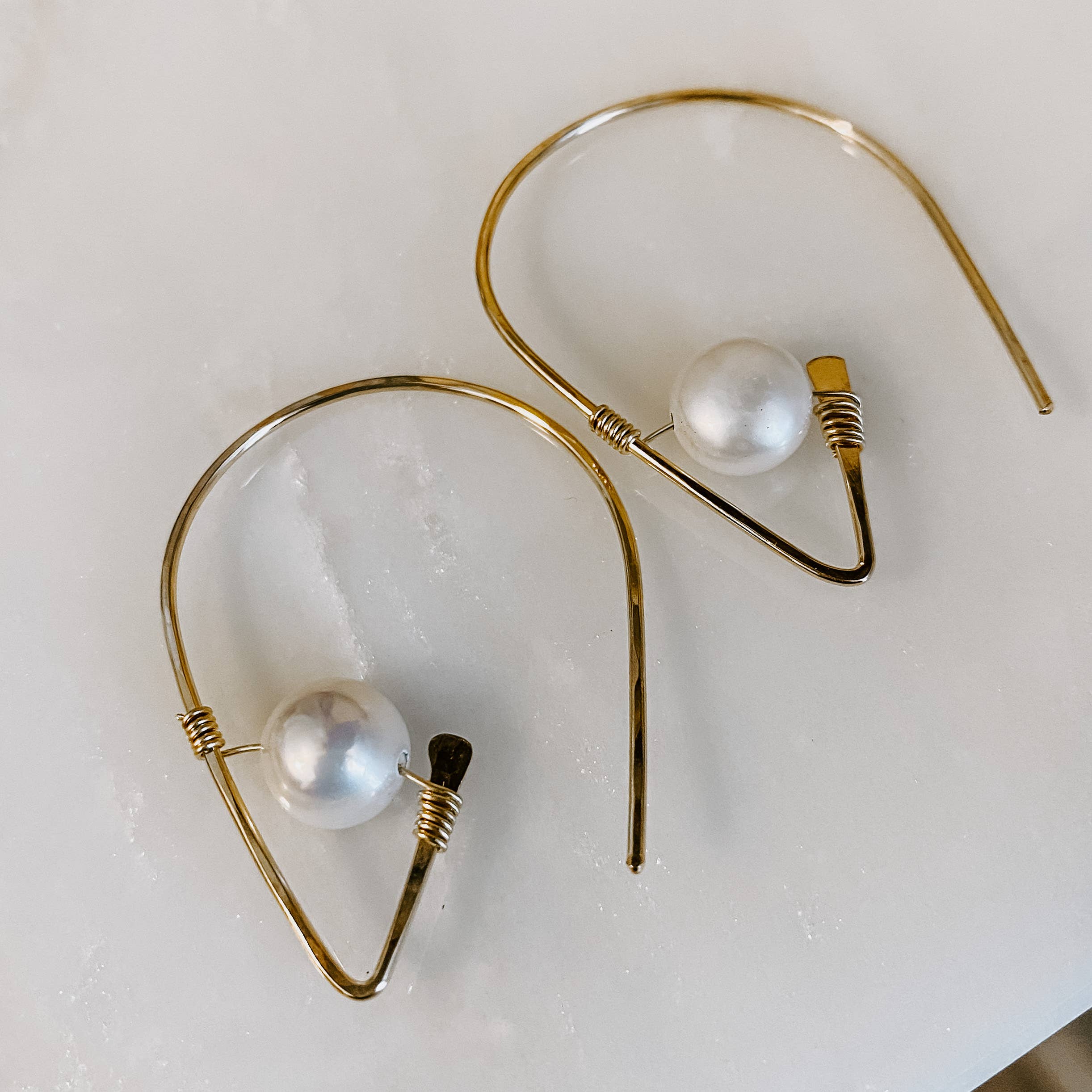 Entranced Pearl Threader Earrings: 14k Gold Fill