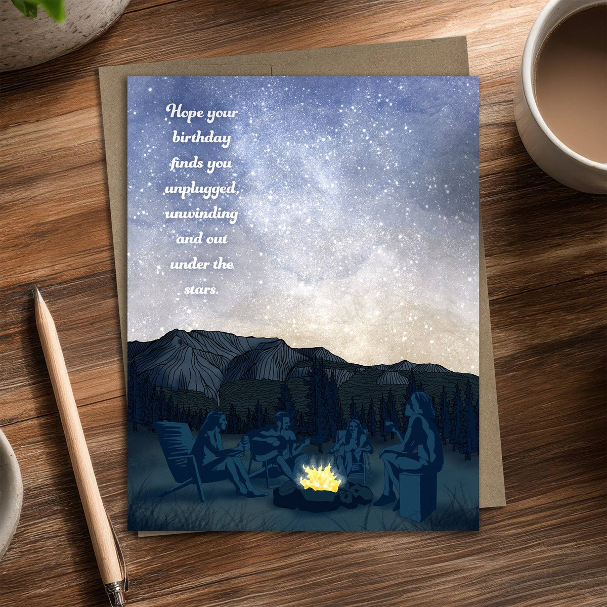 Unplugged - Recycled Birthday Card for Campers