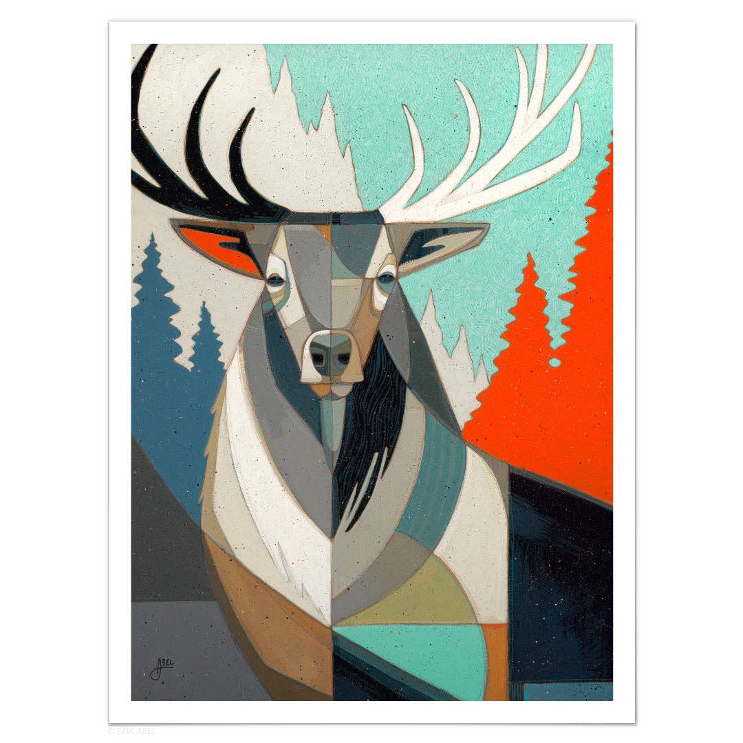 Wapiti - WHLSL Print: Unframed / 9x12 / Bamboo Paper