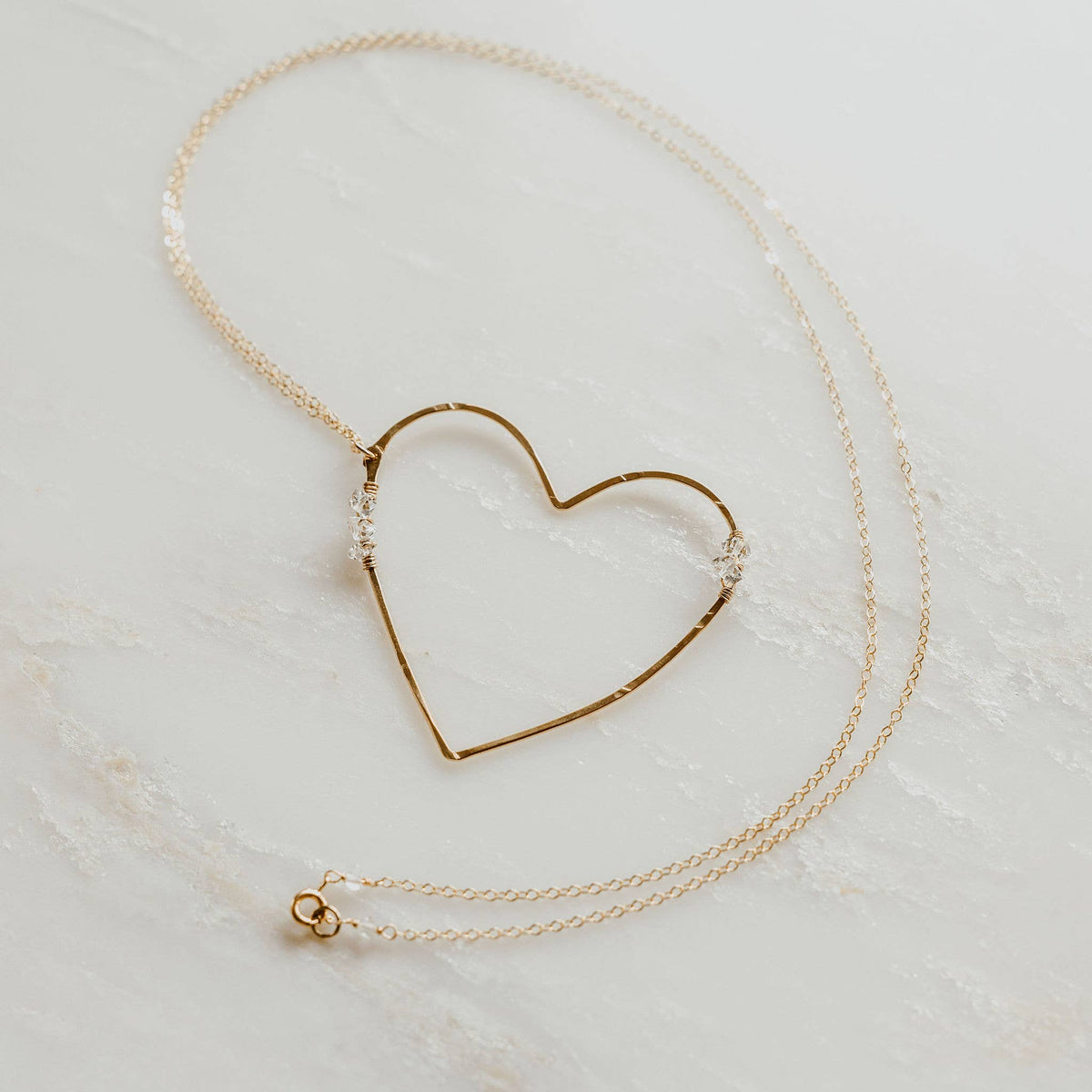 Herkimer Diamond Heart Necklace: Sterling Sliver