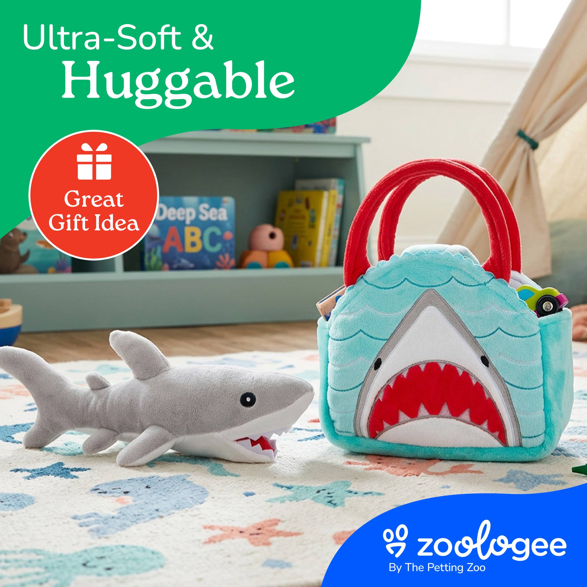 Plush Animal Set with Purse -  Shark