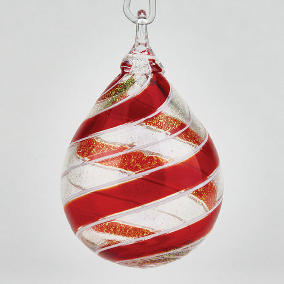 Ruby Swirl Glass Ornament by Glass Eye Studio