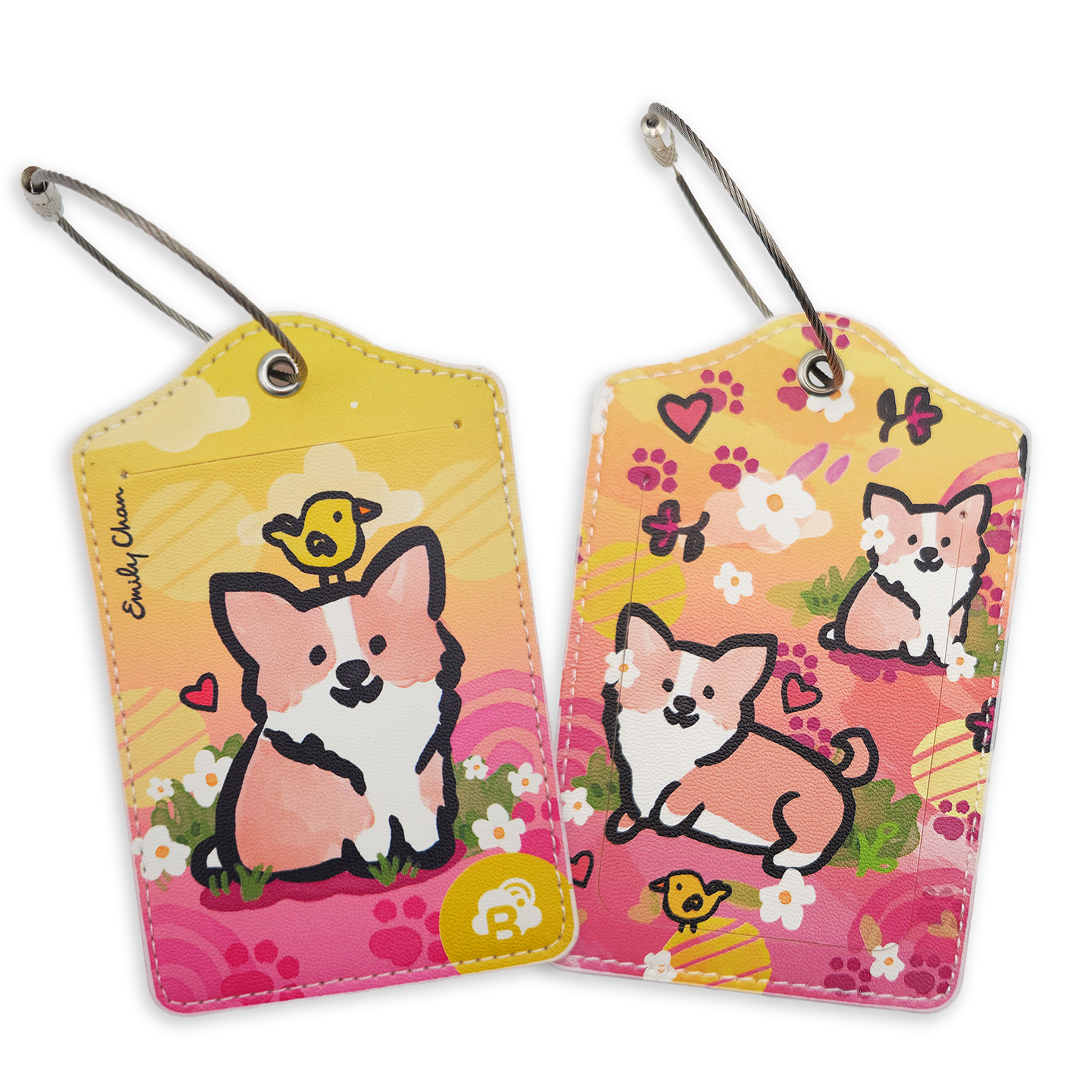 Corgi Bird Luggage Tag