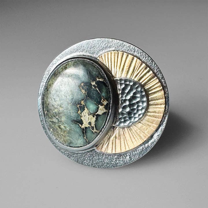 Turtle Back Variscite Meadow Ring