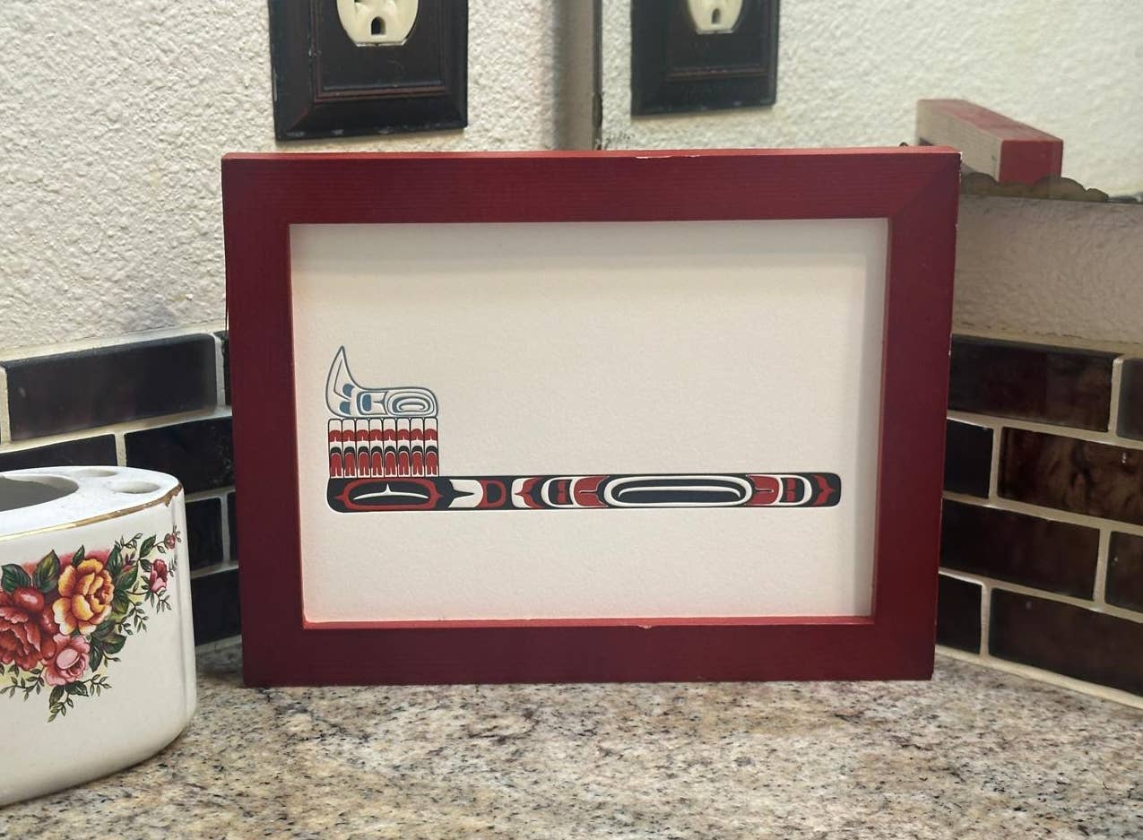 PNW Native American Toothbrush 5"x7" Letterpress Print