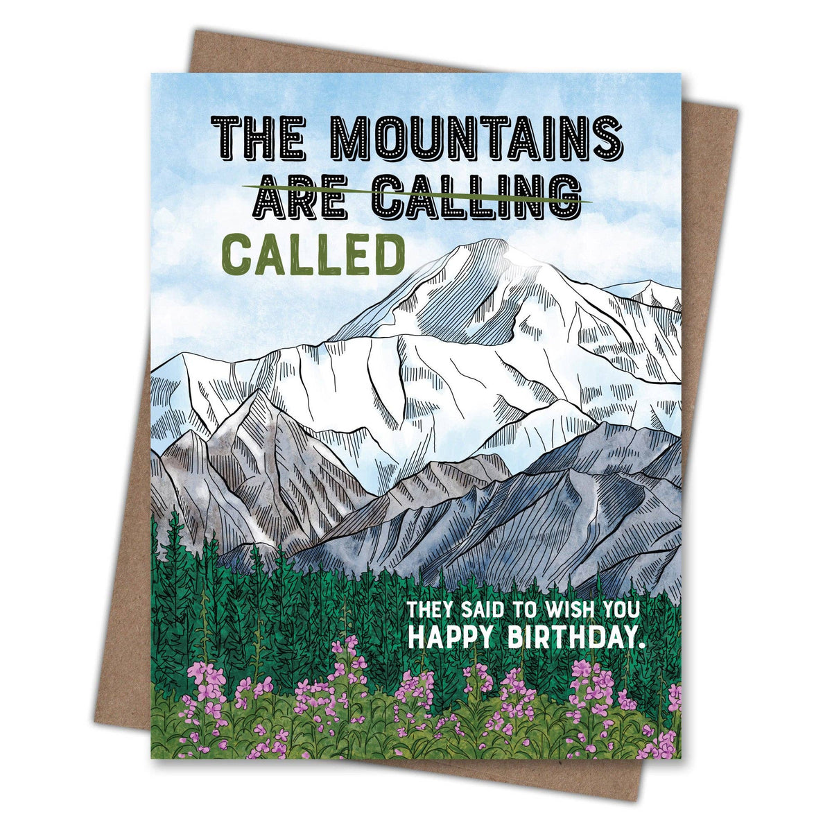 Mountains Called - Recycled Birthday Card for Outdoor Adventurers