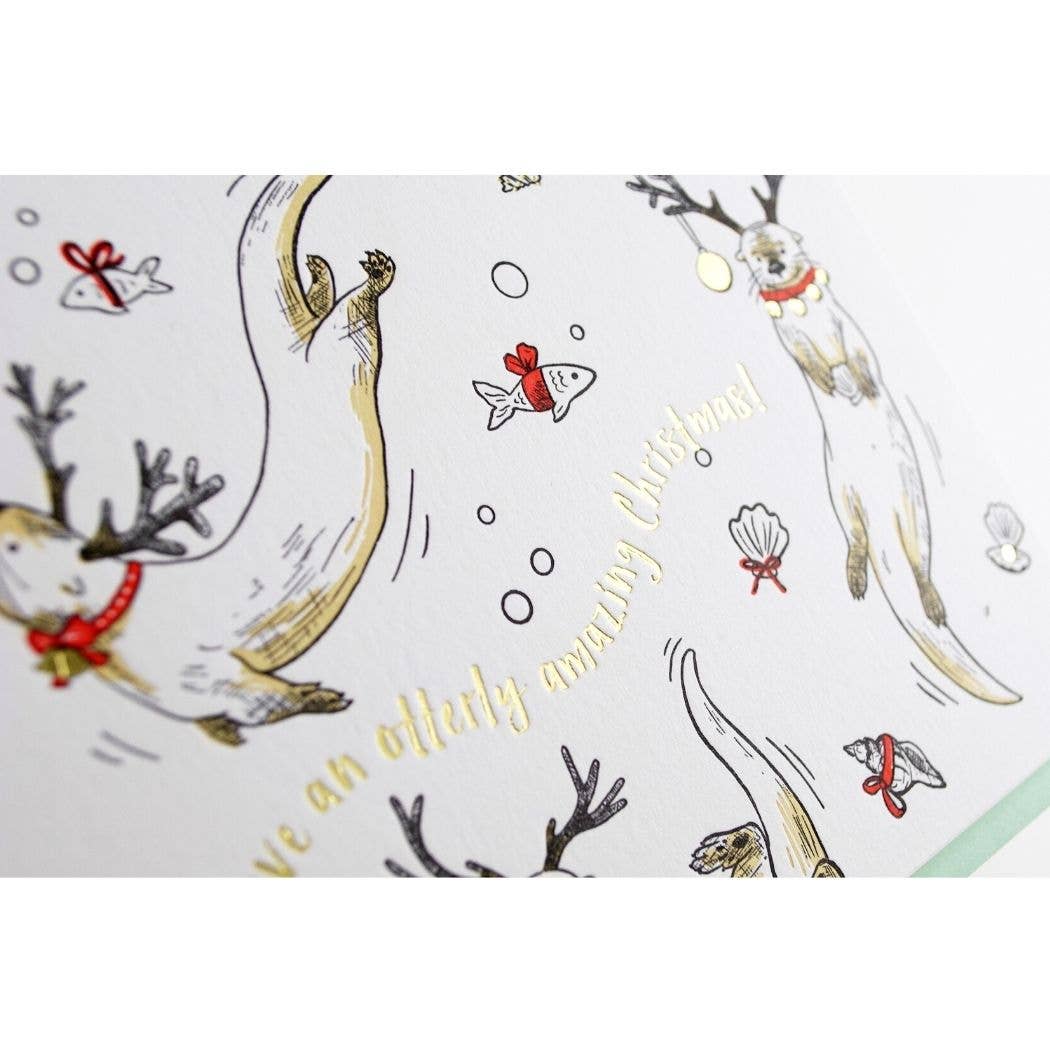 Holiday Otters Card: Single Card