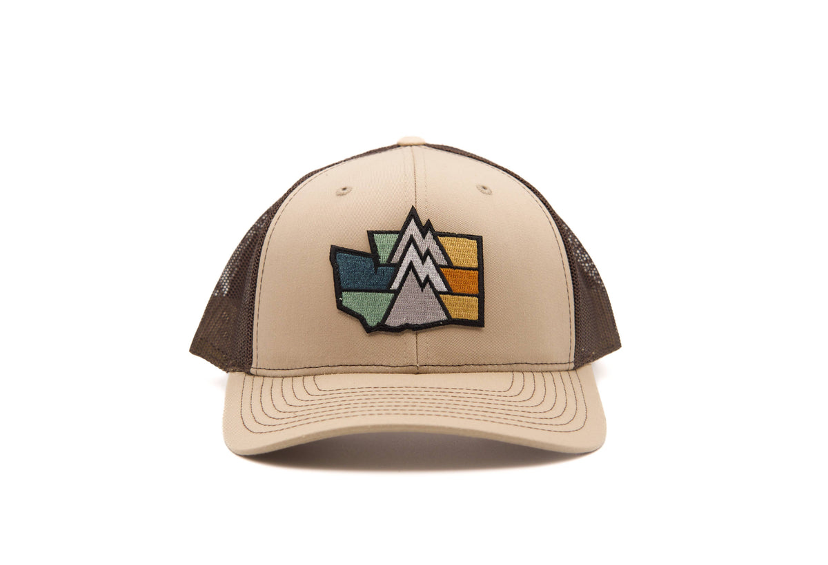 Washington PNW Trucker Hat: Khaki/black