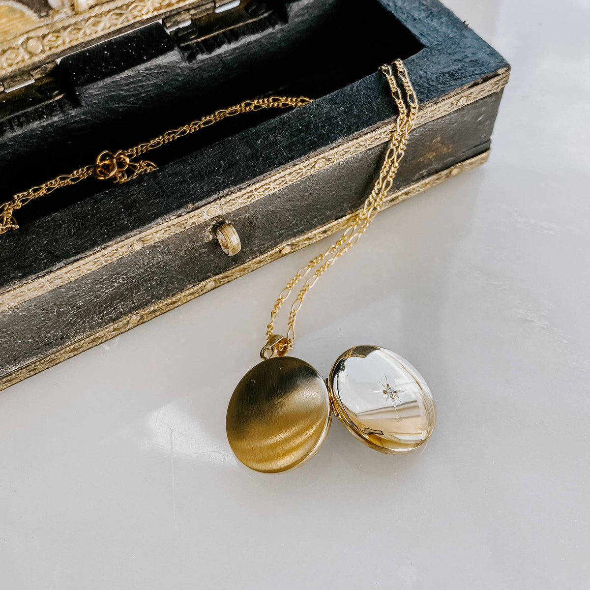 Treasure Island Locket Necklace: 14k Gold Fill