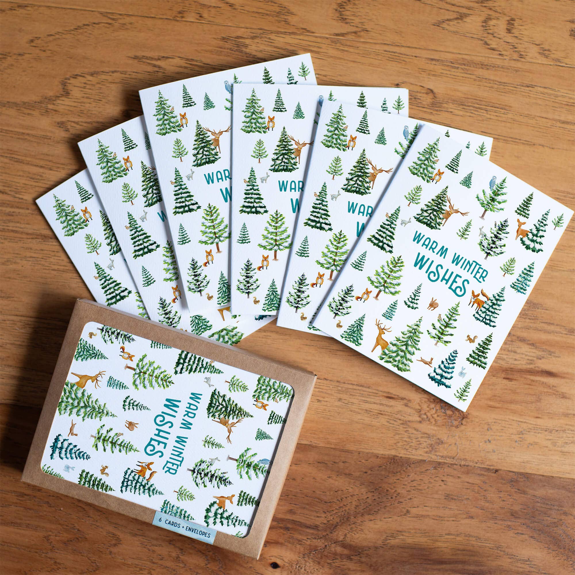 Woodland Holiday Card | Cute Warm Winter Wishes Forest Card: Single Card